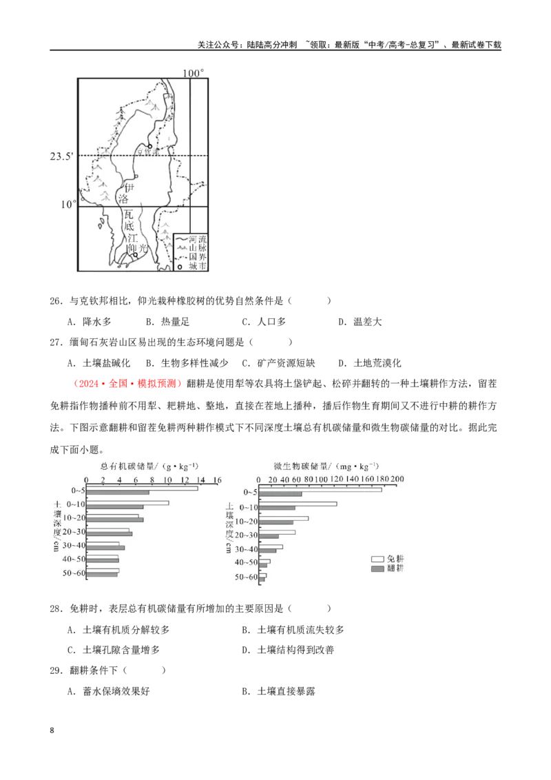 《专题21自然环境与人类社会（原卷版）_07-地理-高考总复习_二轮复习_2024年_2024年高考地理二轮复习必刷选择题（人教版2019）_资料》第8页预览