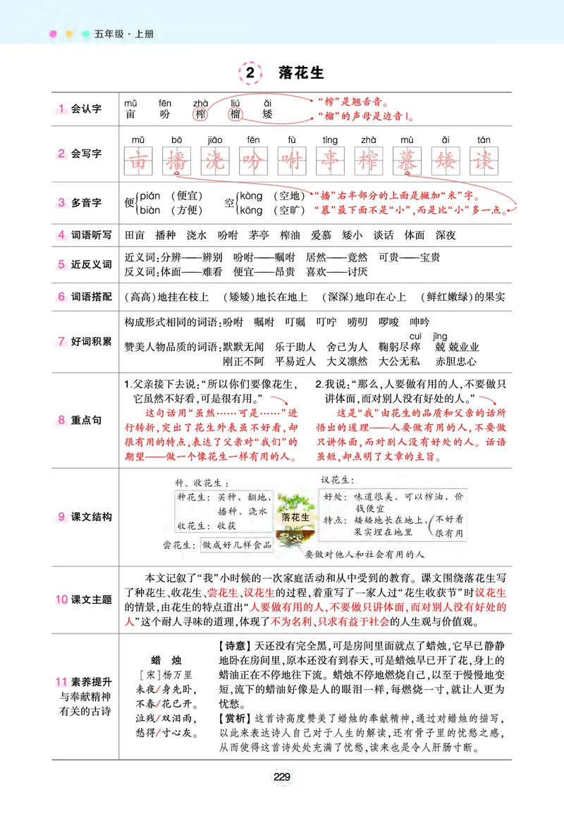 《五（上）语文状元语文笔记（背记清单）_小学1-6年级全科全套_1-6年级全科上册_五年级_五年级上语文_语文五上各课考点总结》第2页预览