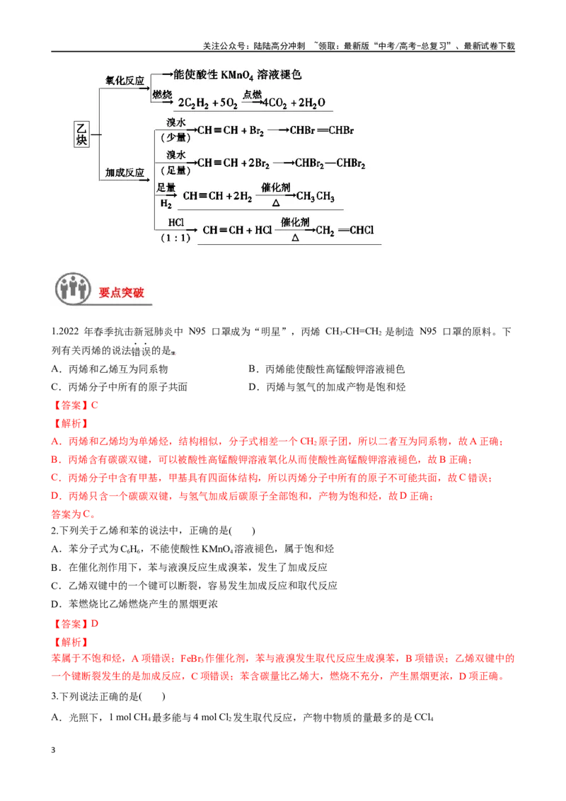 《第40讲烃（讲义）-（解析版）_05-化学-高考总复习_一轮复习_2024年_2024年高考化学一轮复习讲义+分层练习_资料》第3页预览