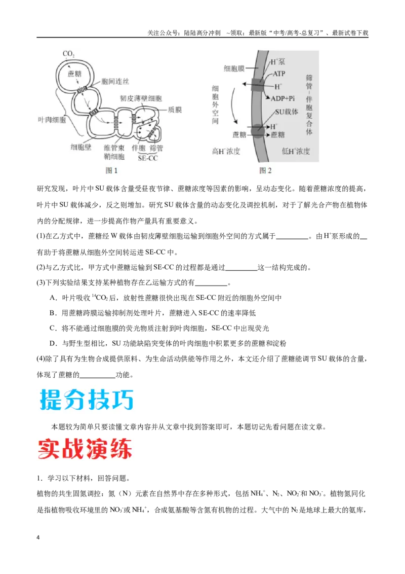 《专题06科技文阅读（北京卷）（原卷版）_06-生物-高考总复习_专项复习_2024年_2024年高考生物考前大题秒杀技巧及专项训练_资料》第4页预览