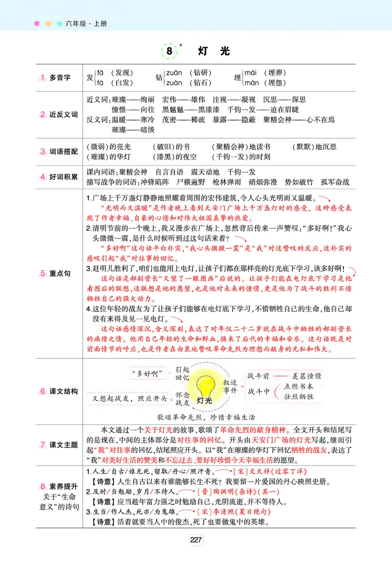《❤六年级上册状元语文笔记（背记清单）_小学1-6年级全科全套_1-6年级全科上册_六年级_语文_语文六上各课考点总结》第8页预览