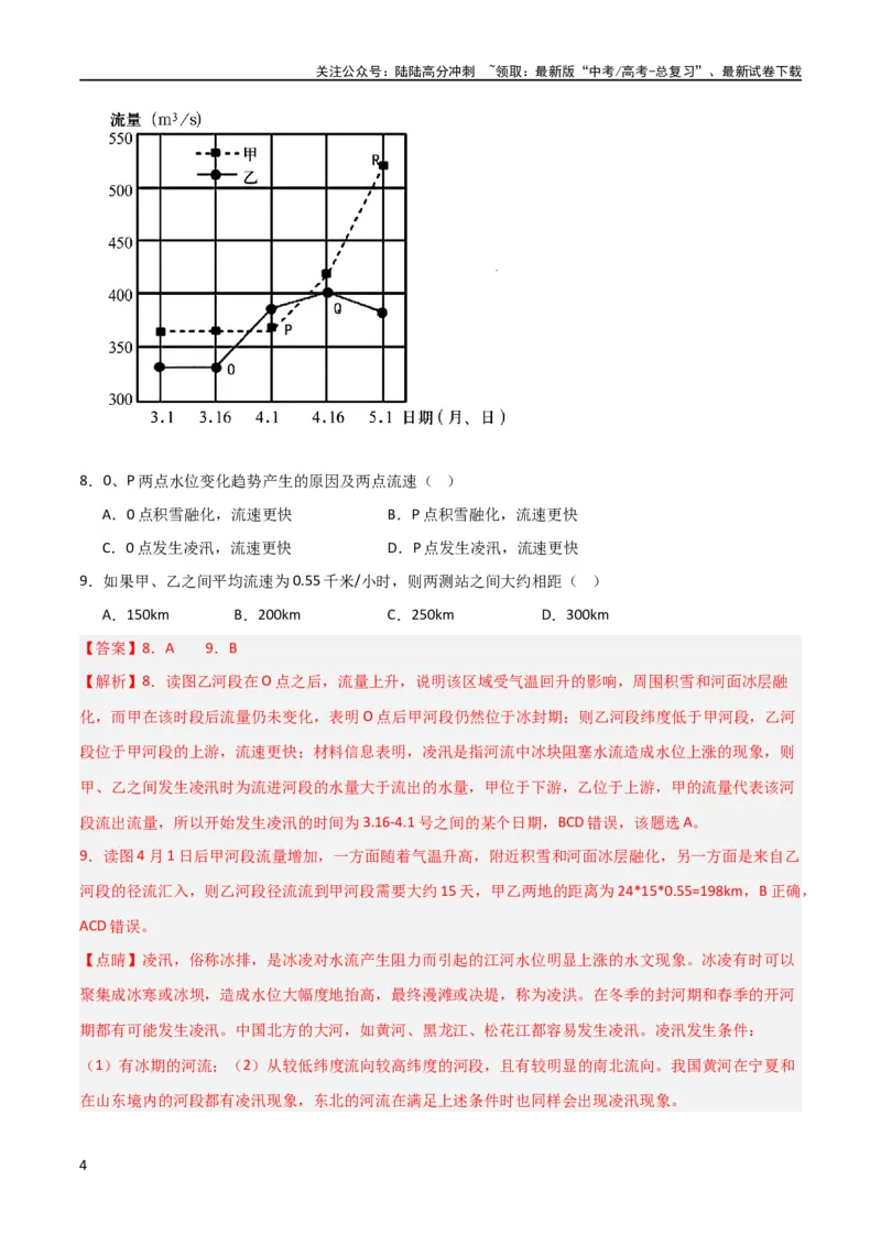 《单元提升卷04地球上的水（解析版）_07-地理-高考总复习_一轮复习_2024年_2024年高考地理一轮复习考点通关卷（新高考）_单元提升卷》第4页预览