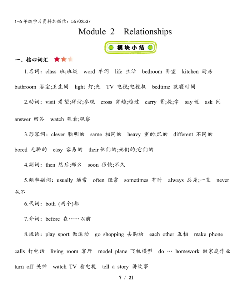 《五（上）英语（沪教版）知识清单_小学1-6年级全科全套_1-6年级全科上册_五年级_五年级上英语_A五年级英语（沪教版）_沪教英语五上知识总结》第7页预览