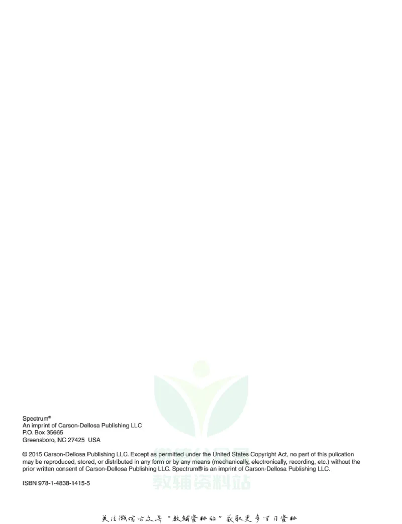 《SpectrumReadingWorkbookG8_小初高学习资料合集（每天更新）_国外原版英文教辅汇总_SpectrumReadingWorkbook》第4页预览
