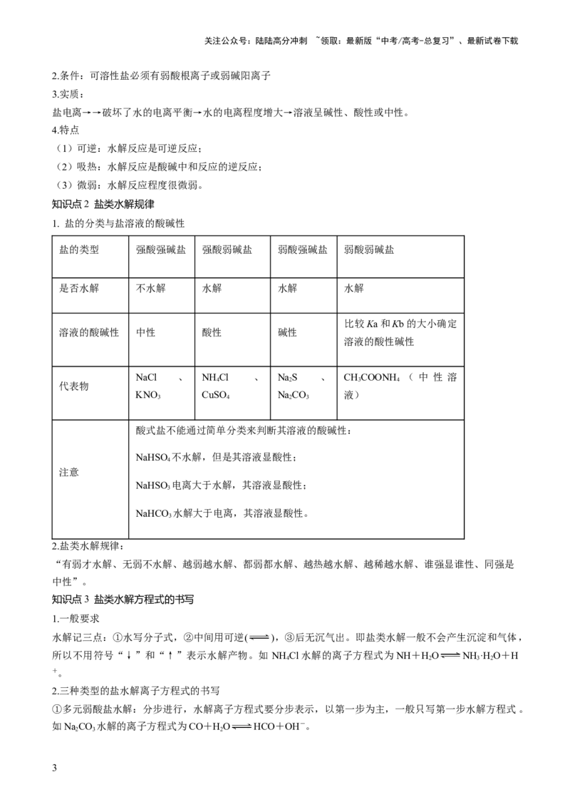 《第30讲盐类水解（讲义）（解析版）_05-化学-高考总复习_一轮复习_2024年_2024年高考化学一轮复习讲练测(课件+讲义+练习)（新高考）_讲义+练习》第3页预览