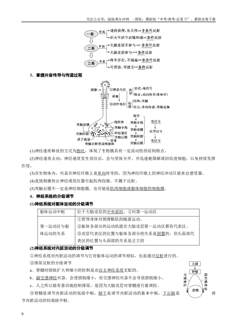 《专题07动物生命活动的调节（讲义）（原卷版）_06-生物-高考总复习_二轮复习_2024年_2024年高考生物二轮复习高频考点追踪与预测（新高考专用）_讲义》第9页预览