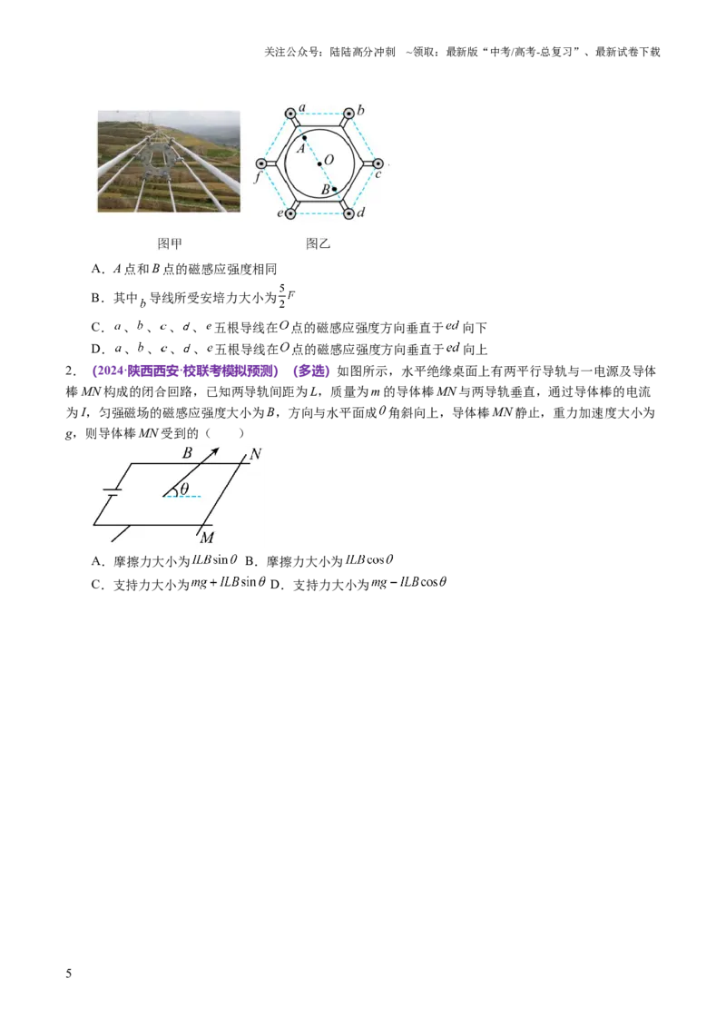 《专题10磁场带电粒子在磁场中的运动（讲义）（原卷版）_04-物理-高考总复习_二轮复习_2024年_2024年高考物理二轮复习讲练测（新教材新高考）_配套讲义（原卷版+解析版）》第5页预览