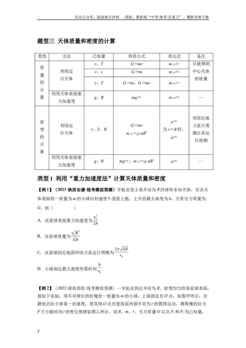 《专题10天体运动（原卷版）_04-物理-高考总复习_一轮复习_2024年_2024年高考物理一轮复习热点题型归类训练重点提升_2024版》第7页预览