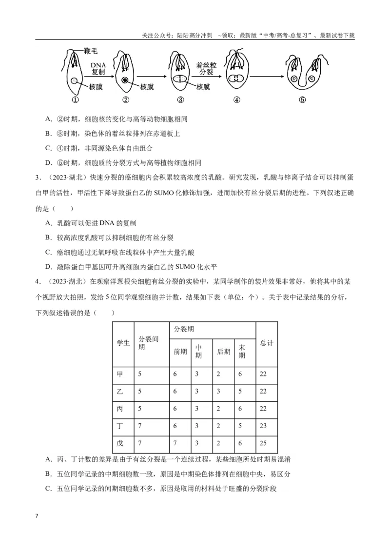 《专题06细胞的生命历程（学生版）_06-生物-高考总复习_专项复习_2024年_2024年高考生物总复习核心题型解读与全攻略新教材_资料》第7页预览