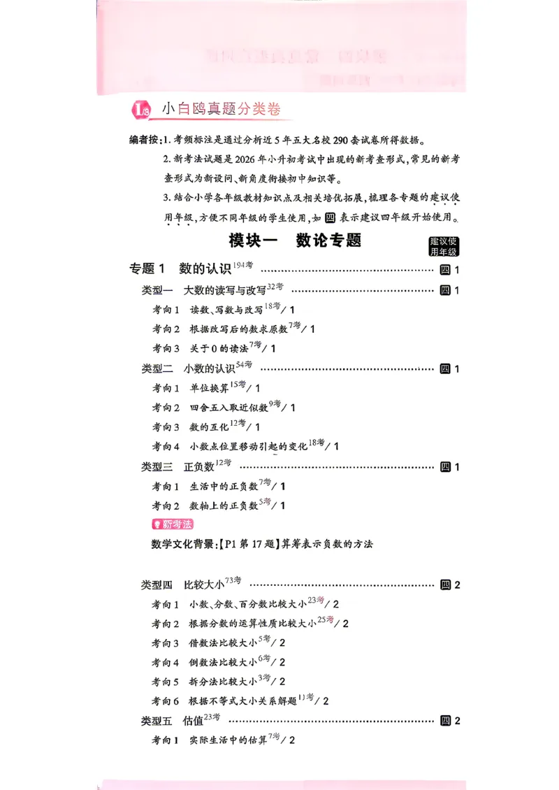 《数学主书a4_2027小白鸥小升初分类真题_分类卷_2027小白鸥分类卷数学a4》第4页预览