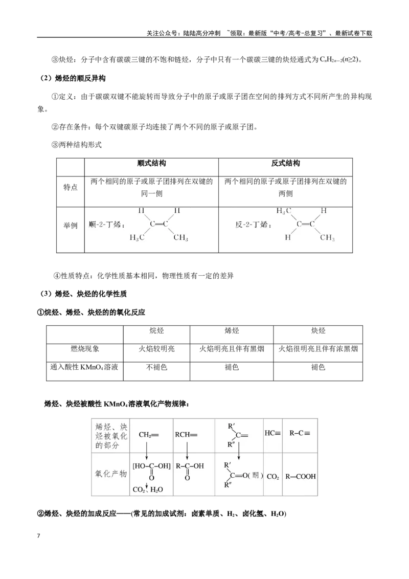 《考点55烃、有机物的燃烧规律、化石燃料的综合利用（学生版）（新教材新高考）_05-化学-高考总复习_一轮复习_2025年_2025年高考化学一轮·考点讲义练习复习讲义（新教材新高考）》第7页预览
