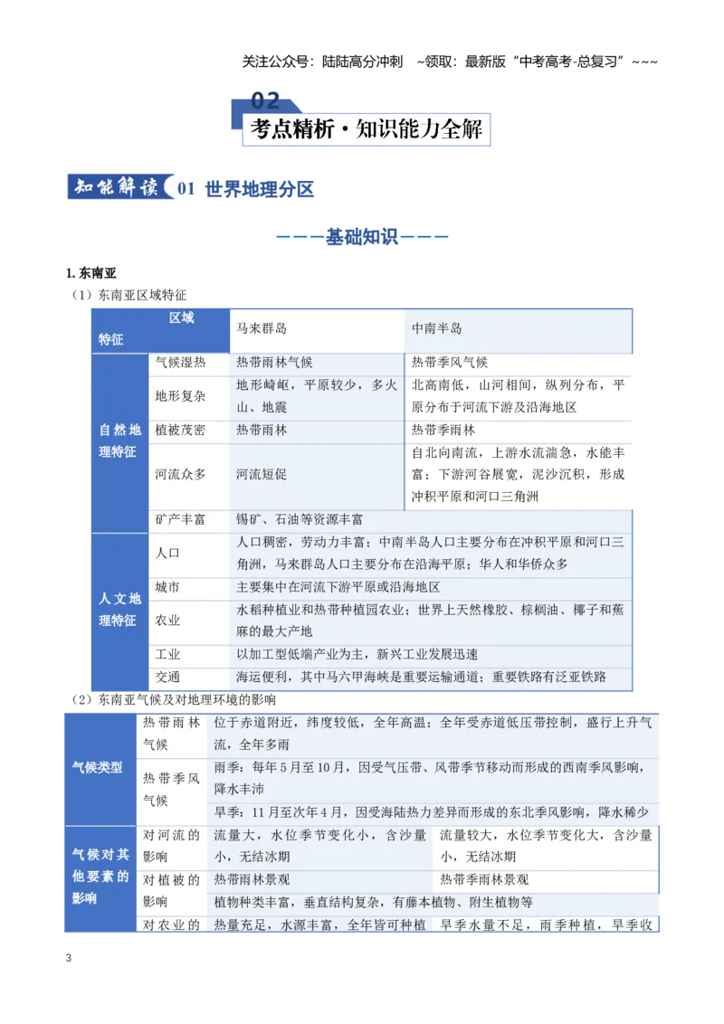 《专题17区域地理（知识清单）（全国通用）（教师版）_07-地理-高考总复习_一轮复习_2026年-地理高考一轮复习_2026年高考地理一轮复习讲义+练习+课件（新教材新高考）-G55_2026版》第3页预览