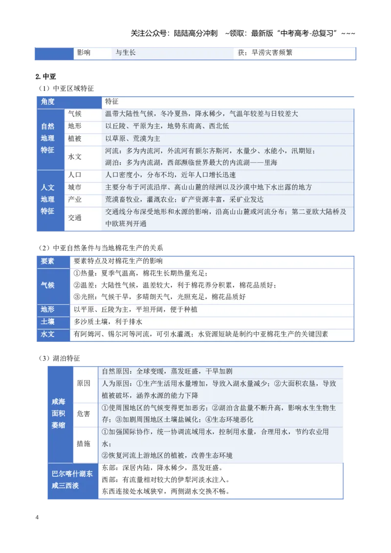 《专题17区域地理（知识清单）（全国通用）（教师版）_07-地理-高考总复习_一轮复习_2026年-地理高考一轮复习_2026年高考地理一轮复习讲义+练习+课件（新教材新高考）-G55_2026版》第4页预览