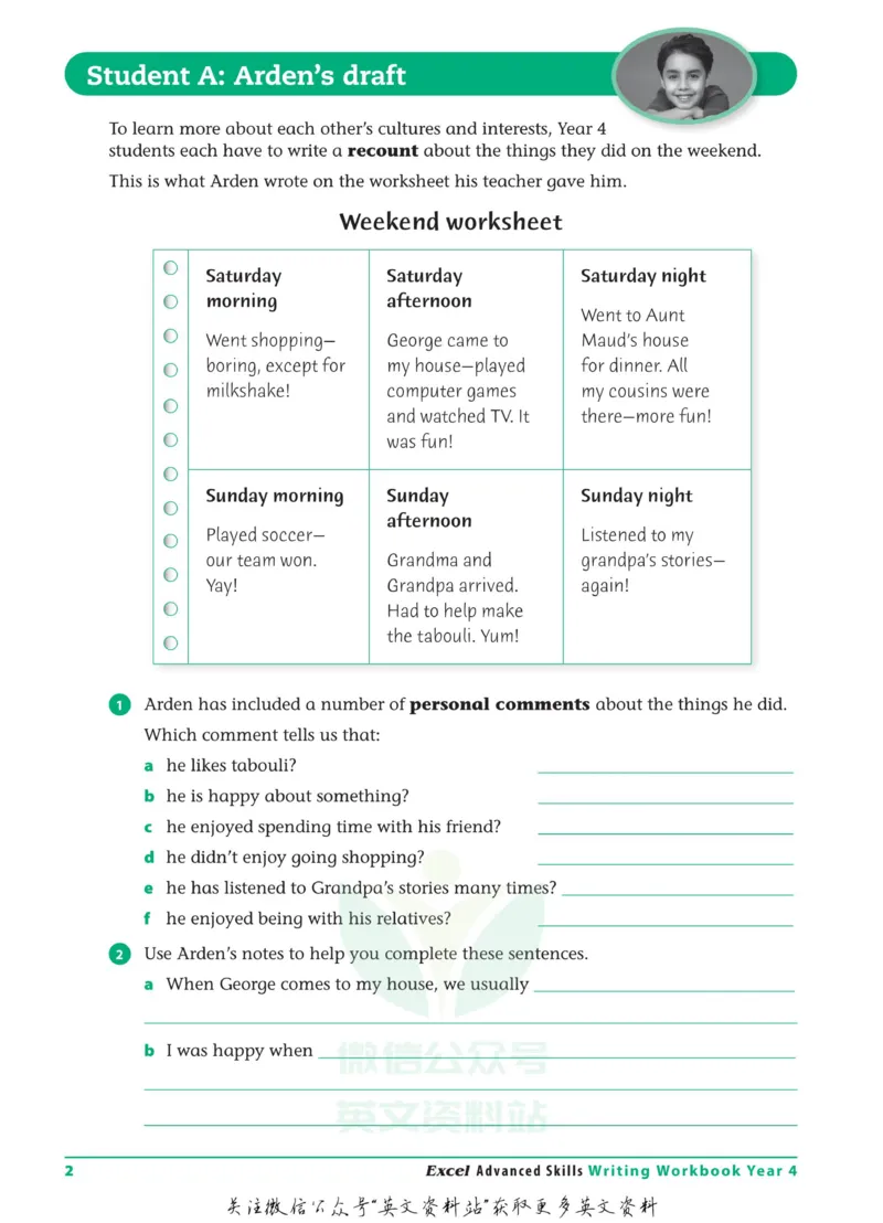 《Writing-Workbook-Year-4_小初高学习资料合集（每天更新）_国外原版英文教辅汇总_澳大利亚写作练习册WritingWorkbook六册》第9页预览