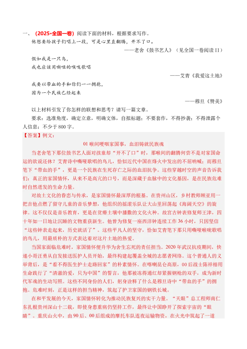 《专题13作文（全国通用）（教师版）_专项复习_2026年-语文专项复习_三年（2023-2025）高考语文真题分类汇编（全国通用）-C430》第2页预览