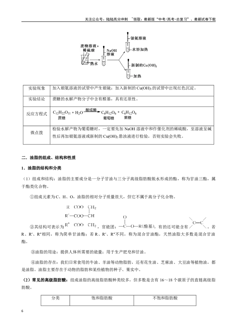 《考点58糖类、油脂、蛋白质（教师版）（新教材新高考）_05-化学-高考总复习_一轮复习_2025年_2025年高考化学一轮·考点讲义练习复习讲义（新教材新高考）_资料》第6页预览