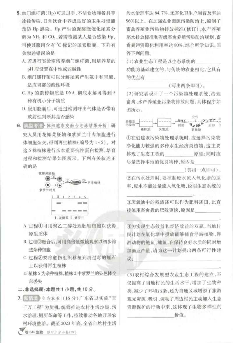 《上分小卷（答案在后面）_2027版《高考必刷卷42套》_2027版高考《必刷卷42套》高考上分模拟卷（生物）通用版》第10页预览