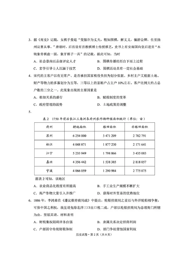 《云南师大附中2026届高考备考练习题历史_2024-2027高三（6-6月题库）_2026年05月高三试卷_260517云南师大附中2026届高考备考练习题（全科）》第2页预览