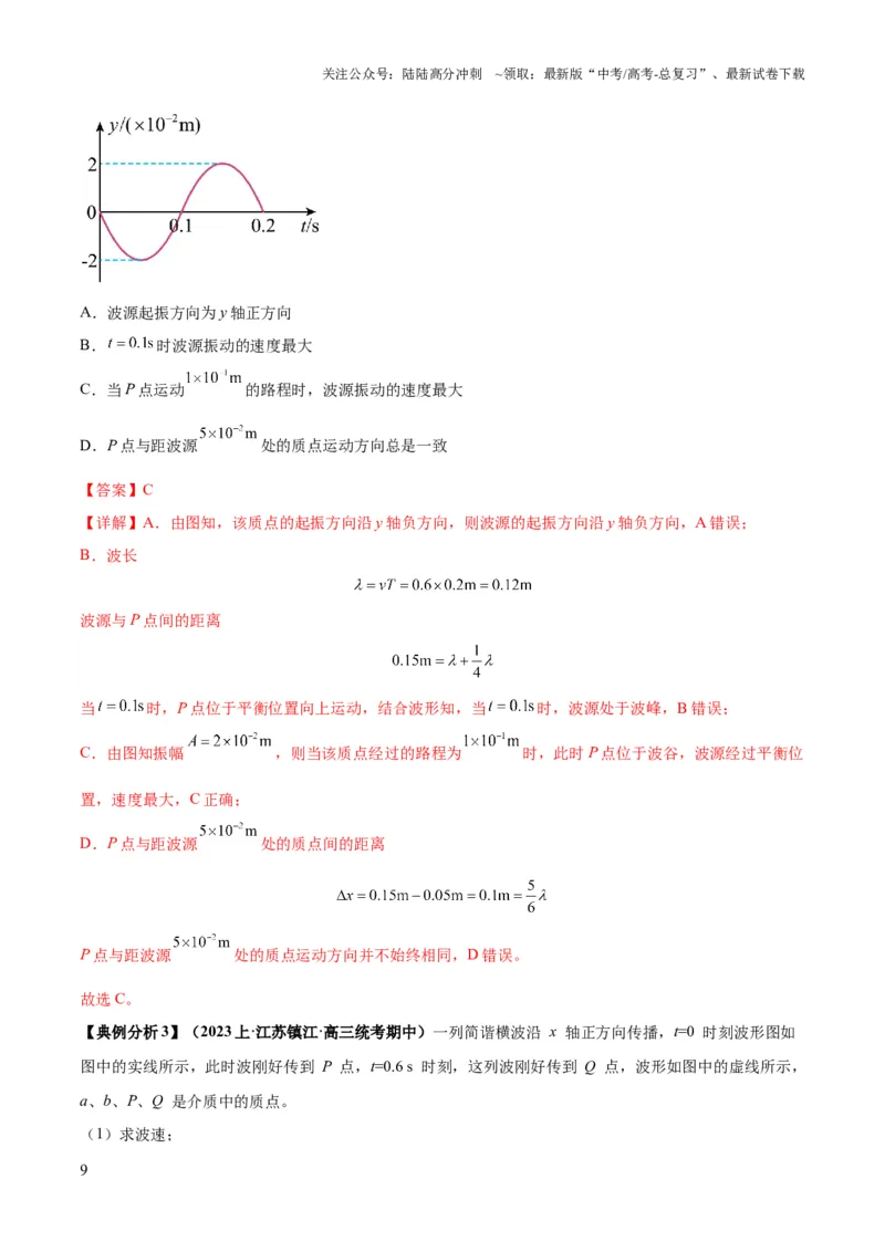 《专题09机械振动机械波（解析版）_04-物理-高考总复习_二轮复习_2024年_2024高考物理二轮复习热点题型归纳与变式演练解题_资料》第9页预览