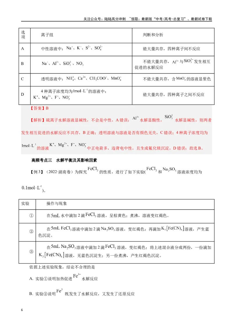 《第23讲盐类水解（讲）-（解析版）_05-化学-高考总复习_一轮复习_2024年_2024年高考化学大一轮复习精讲精练+专题讲座_资料》第6页预览