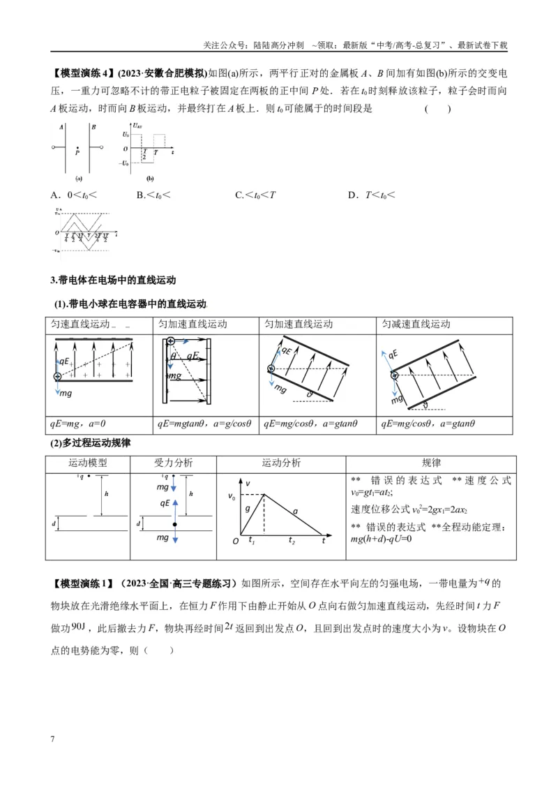 《专题13匀强电场中的匀变速直（曲）线运动模型（学生版）_04-物理-高考总复习_专项复习_2025年_2025年高考物理模型与方法》第7页预览