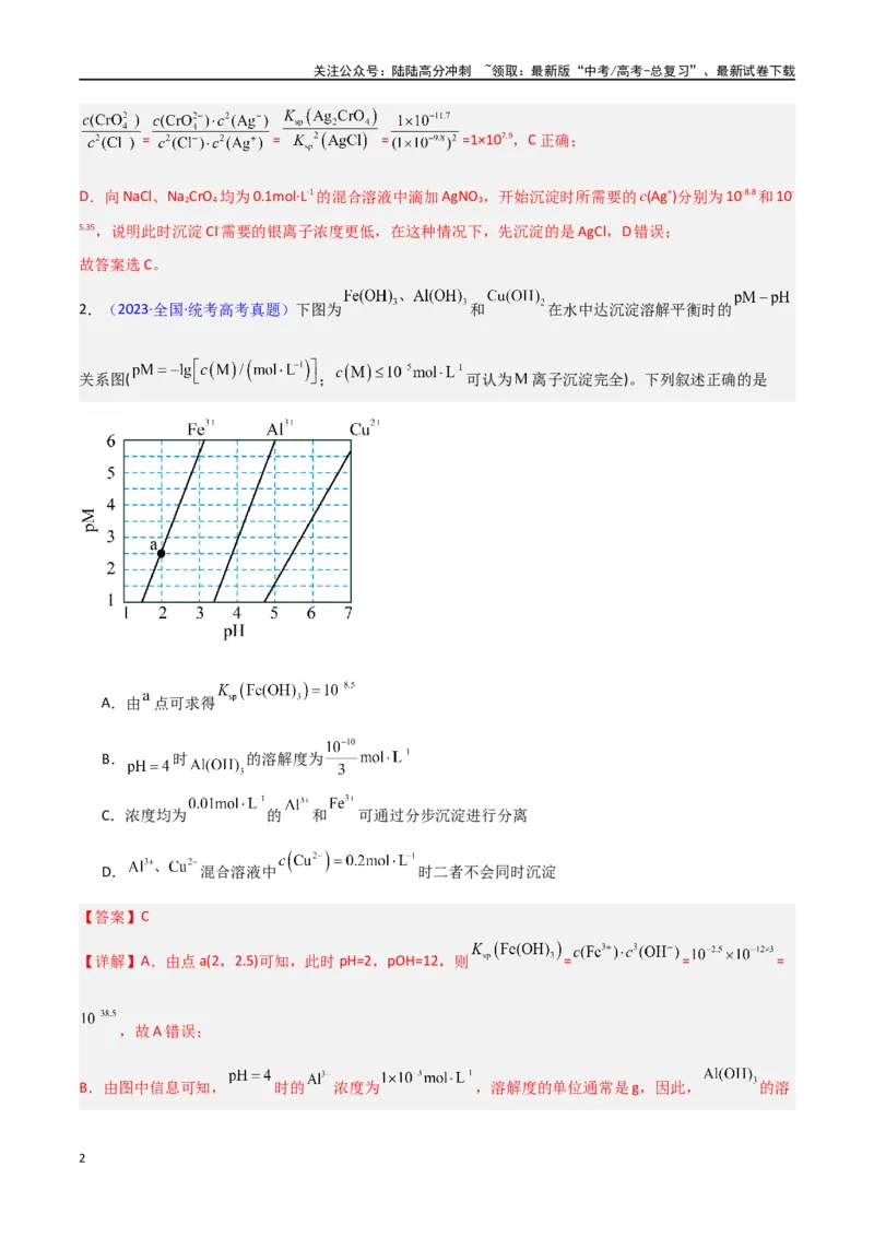 《素养卷03水溶液中的离子反应与平衡平衡图像-（新高考专用）（教师版）_05-化学-高考总复习_专项复习_2024年_2024年高考化学小题限时集训（全国通用+新九省专用）_资料》第2页预览