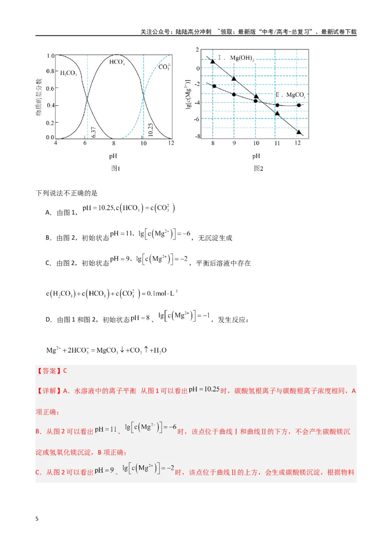 《素养卷03水溶液中的离子反应与平衡平衡图像-（新高考专用）（教师版）_05-化学-高考总复习_专项复习_2024年_2024年高考化学小题限时集训（全国通用+新九省专用）_资料》第5页预览