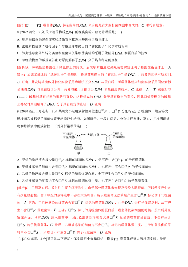 《专题08遗传与进化相关经典实验（教师版）_06-生物-高考总复习_专项复习_2025年_2025年高考生物教材实验梳理与突破_资料》第9页预览