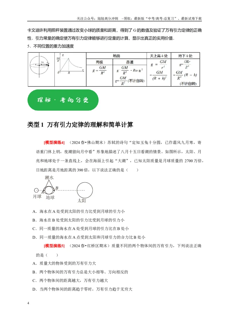 《专题08天体运动宇宙航行（学生版）_04-物理-高考总复习_专项复习_2025年_2025年高考物理热点知识讲练与题型归纳（全国通用）_资料》第4页预览