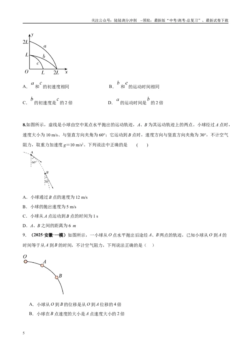 《专题07抛体运动模型（学生版）_04-物理-高考总复习_专项复习_2025年_2025年高考物理热点模型与方法归纳》第5页预览