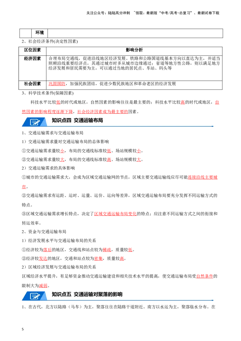 《专题15交通-2024年高考地理一轮复习知识清单_07-地理-高考总复习_一轮复习_2024年_2024年高考地理一轮复习知识清单必背总结全国通用_资料》第5页预览