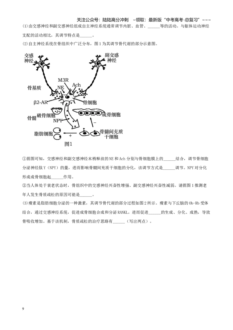 《专题07内环境稳态与神经调节（学生版）_06-生物-高考总复习_专项复习_2026年-生物高考专项复习_2026年高考生物一模试题分类汇编（新高考通用）-G178_2026版》第9页预览