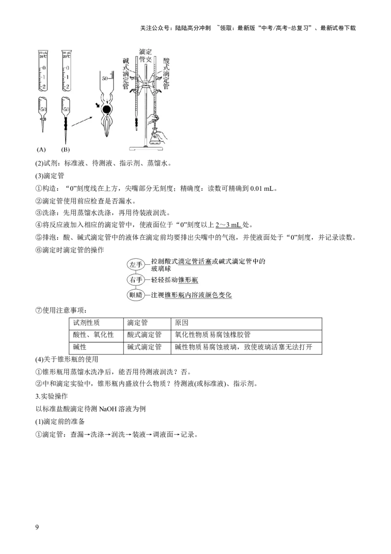 《第29讲水的电离和溶液的酸碱性（讲义）（原卷版）_05-化学-高考总复习_一轮复习_2024年_2024年高考化学一轮复习讲练测(课件+讲义+练习)（新高考）_讲义+练习》第9页预览