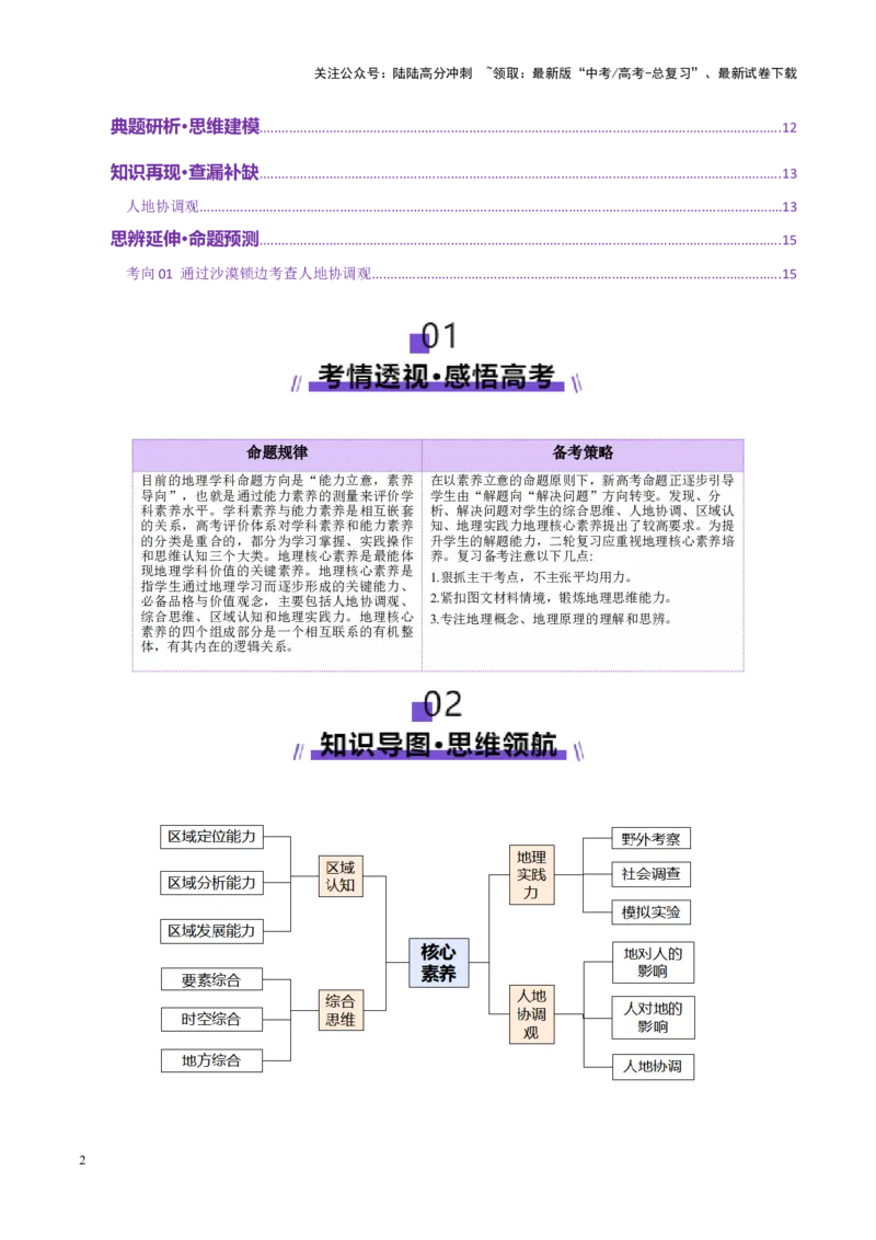 《专题1核心素养（讲义）（学生版）_07-地理-高考总复习_二轮复习_2025年_2025年高考地理二轮复习课件+讲义+练习（新高考通用）_专题01核心素养》第2页预览