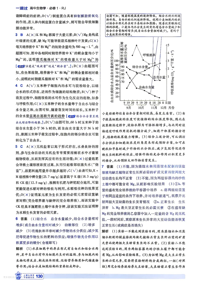 《6维答案解析_2027版高中《天星一遍过》（生物）必修1（人教单选版）》第10页预览