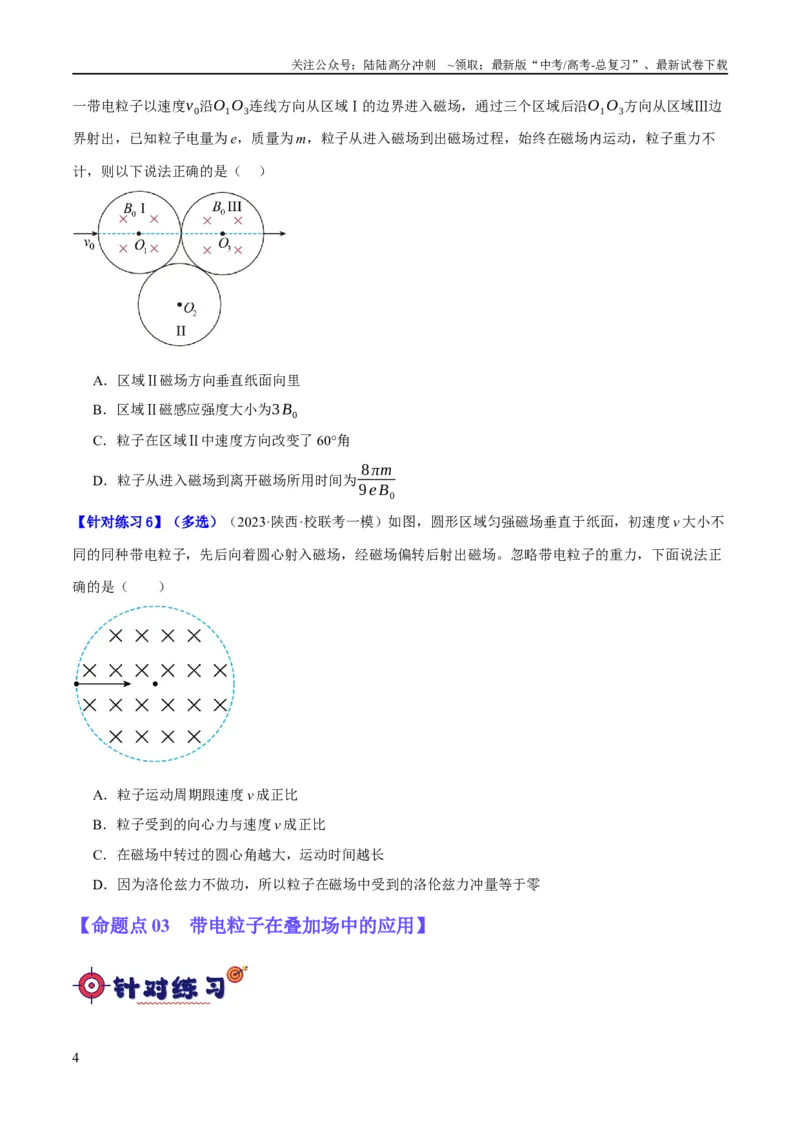 《专题09带电粒子在电磁场中的运动（分层练）（原卷版）_04-物理-高考总复习_二轮复习_2024年_2024年高考物理二轮复习高频考点追踪与预测（新高考专用）_分层练》第4页预览