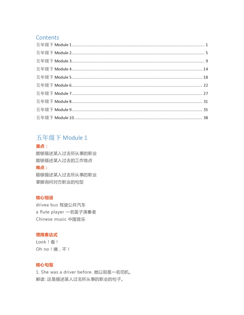 《五年级下册英语外研一起点知识要点汇总_小学1-6年级全科全套_1-6年级全科下册_五年级_五年级下英语_3-10-6、小学五年级英语下册_3-10-6-1、复习、知识点、归纳汇总_外研版一起点》第1页预览