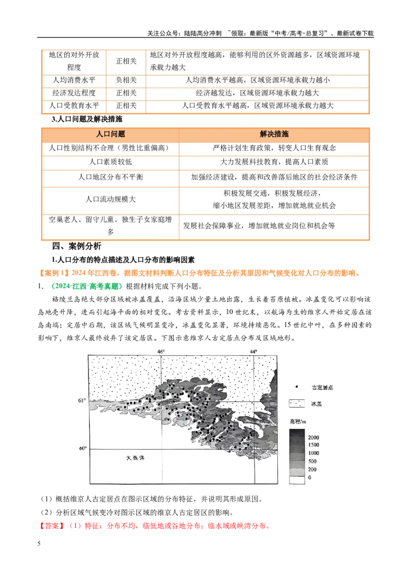 《专题21人口分布和人口变化问题描述的方法技巧（教师版）_07-地理-高考总复习_二轮复习_2025年_2025年高考地理二轮热点题型归纳与变式演练（新高考通用）》第5页预览