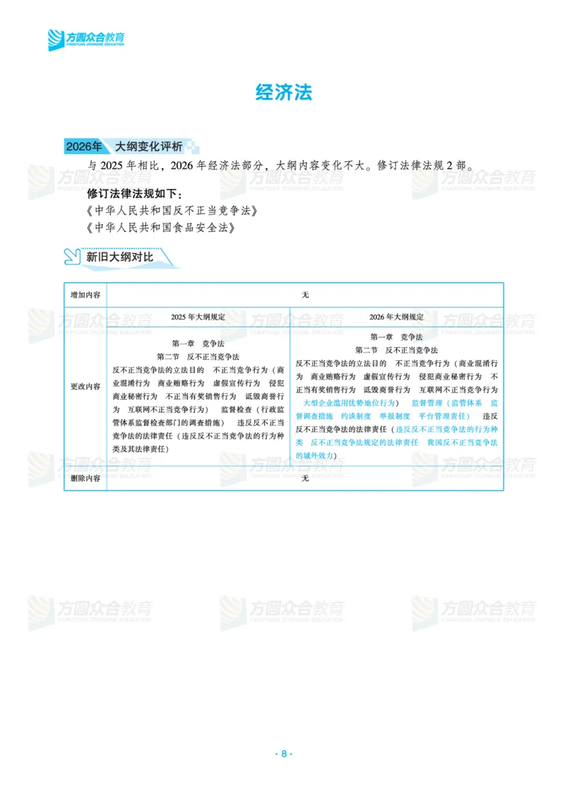 《众合教育2026年法考大纲变化速递_2026法考客观_2026法考客观_众-H》第10页预览