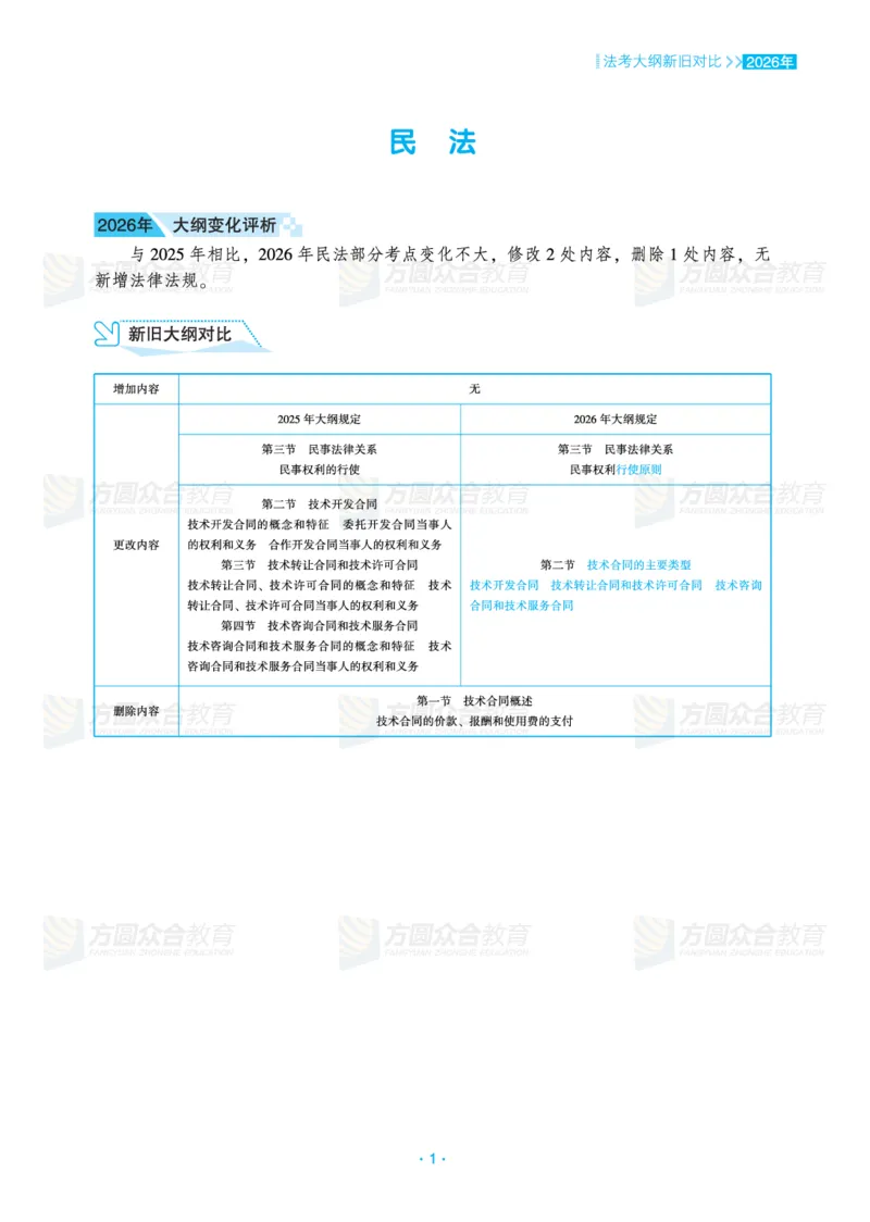 《众合教育2026年法考大纲变化速递_2026法考客观_2026法考客观_众-H》第3页预览