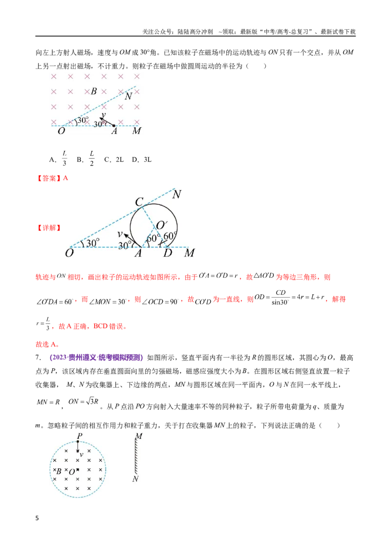 《专题10磁场带电粒子在磁场中的运动（测试）（解析版）_04-物理-高考总复习_二轮复习_2024年_2024年高考物理二轮复习讲练测（新教材新高考）_配套练习（原卷版+解析版）》第5页预览