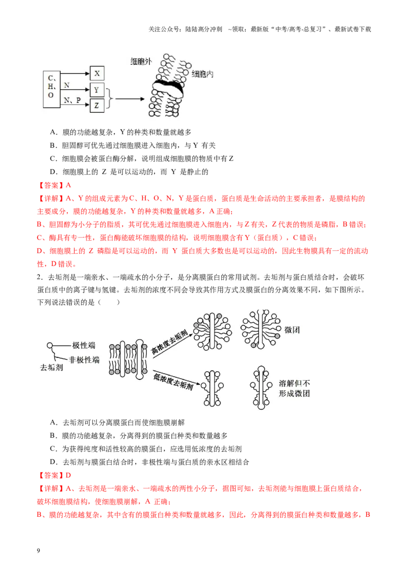 《专题07分子与细胞相关科学史（解析版）_06-生物-高考总复习_专项复习_2024年_2024年高考生物教材实验梳理与突破实验攻略全国用_资料》第9页预览