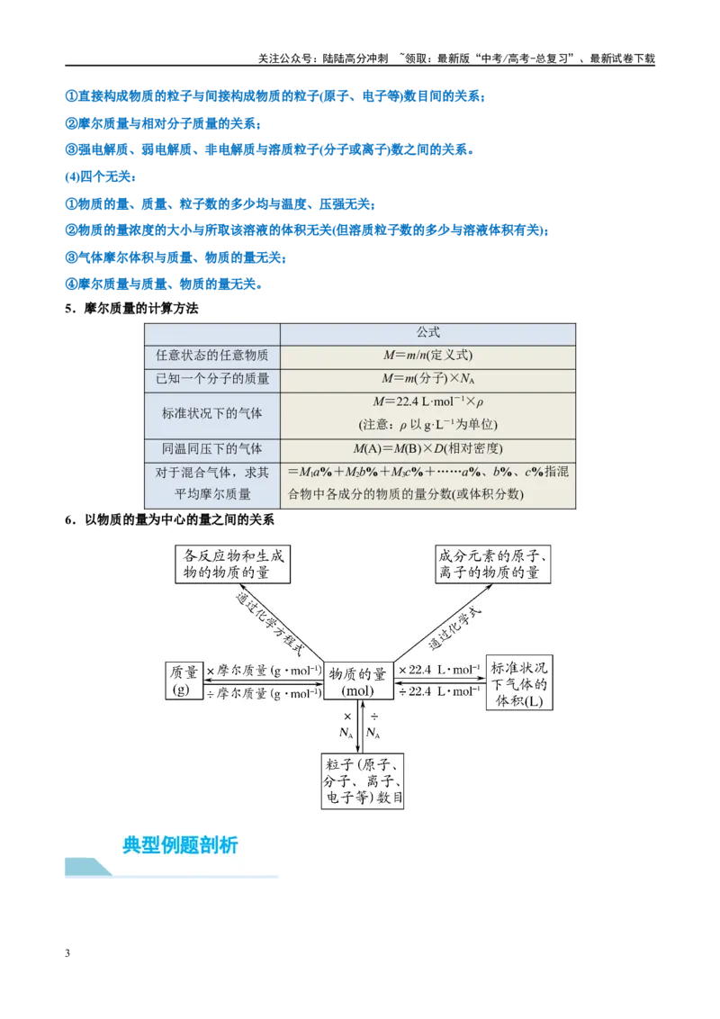 《能力突破第01讲物质的量气体摩尔体积-年高考化学大一轮复习卓越讲义（原卷版）_05-化学-高考总复习_一轮复习_2024年_2024年高考化学大一轮复习卓越讲义_资料》第3页预览