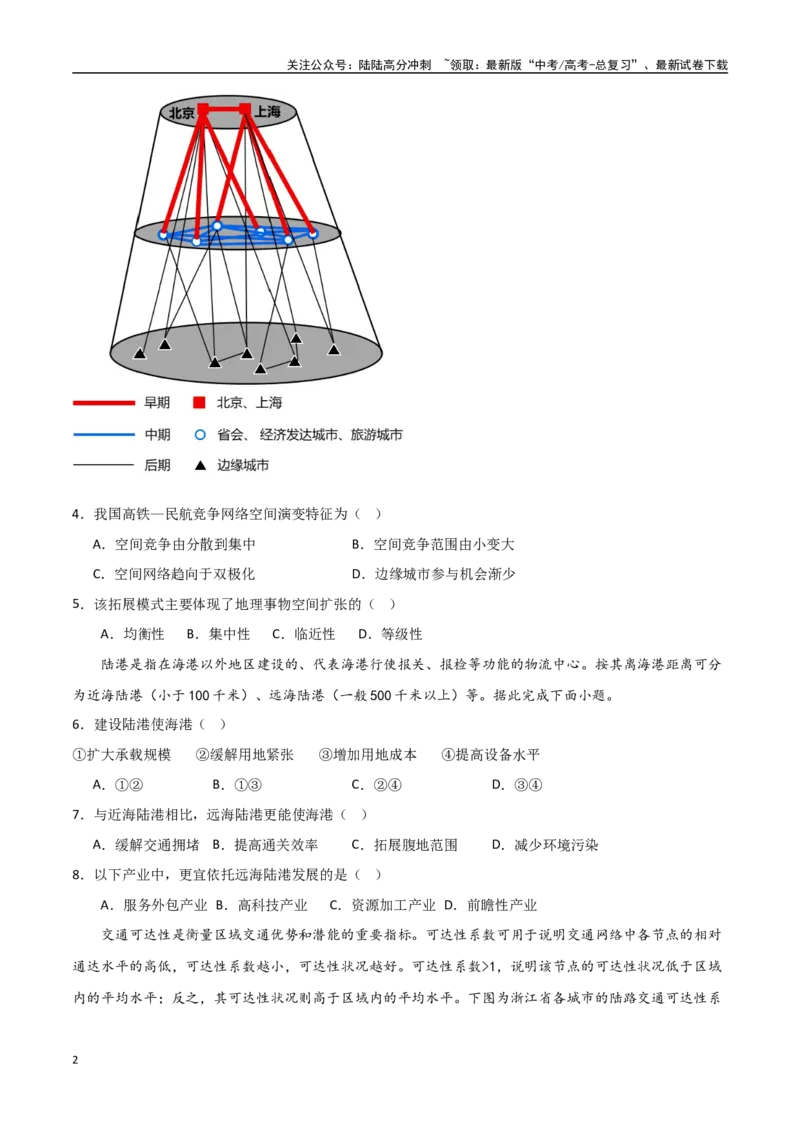 《专题18交通运输布局与区域发展（高频选择题50题）-（全国通用）（原卷版）_07-地理-高考总复习_一轮复习_2024年_2024年高考地理一轮题型突破训练（全国通用）_资料_1-资料》第2页预览
