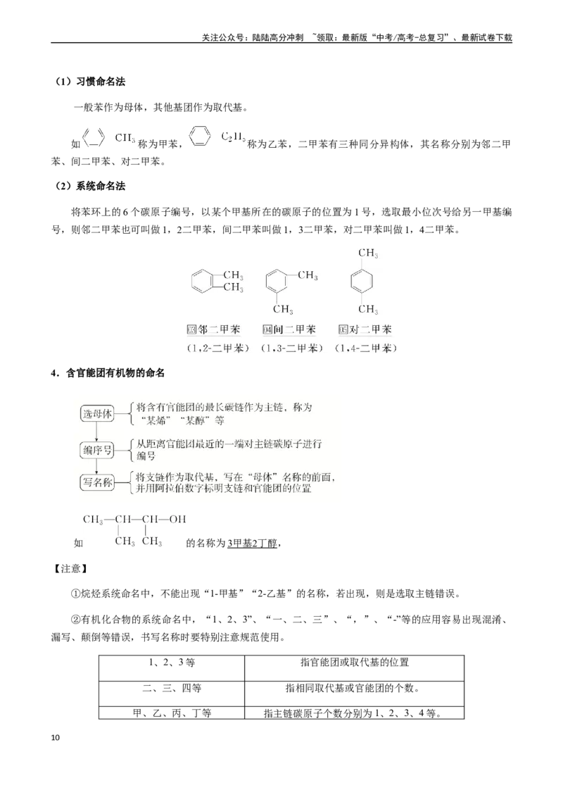《第56讲有机化合物的分类、表示方法、命名、研究方法（原卷版）_05-化学-高考总复习_一轮复习_2024年_2024年高考化学一轮·夯基提能复习精讲精练_资料》第10页预览