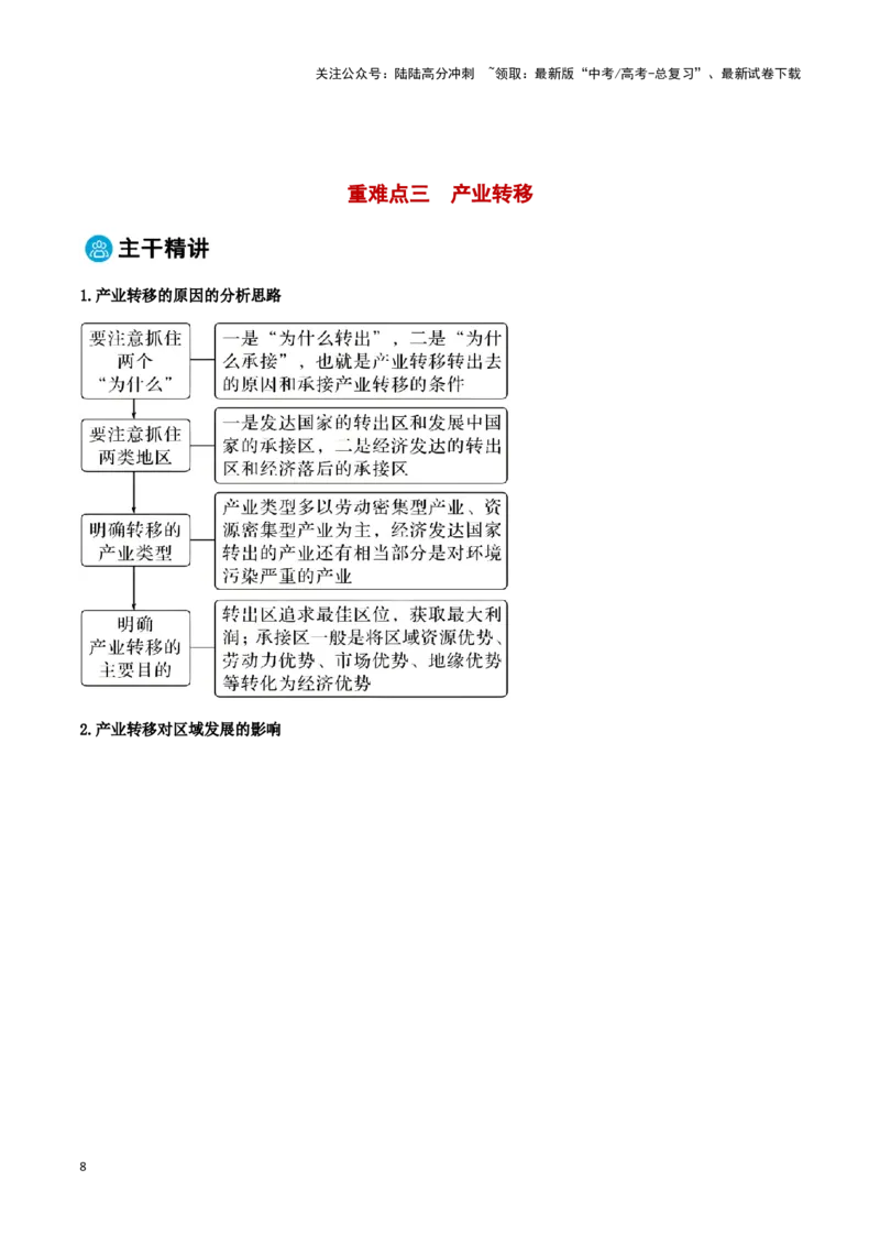 《专题09工业、服务业区位与地区产业结构变化（教师版）_07-地理-高考总复习_专项复习_2025年_2025年高考地理重难点讲义专练（黑吉辽专用）》第8页预览