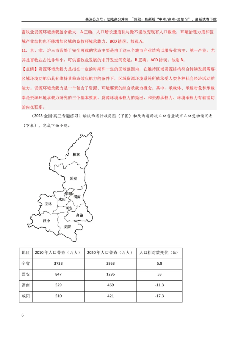 《单元提升卷08人口（解析版）_07-地理-高考总复习_一轮复习_2024年_2024年高考地理一轮复习考点通关卷（新高考）_单元提升卷》第6页预览