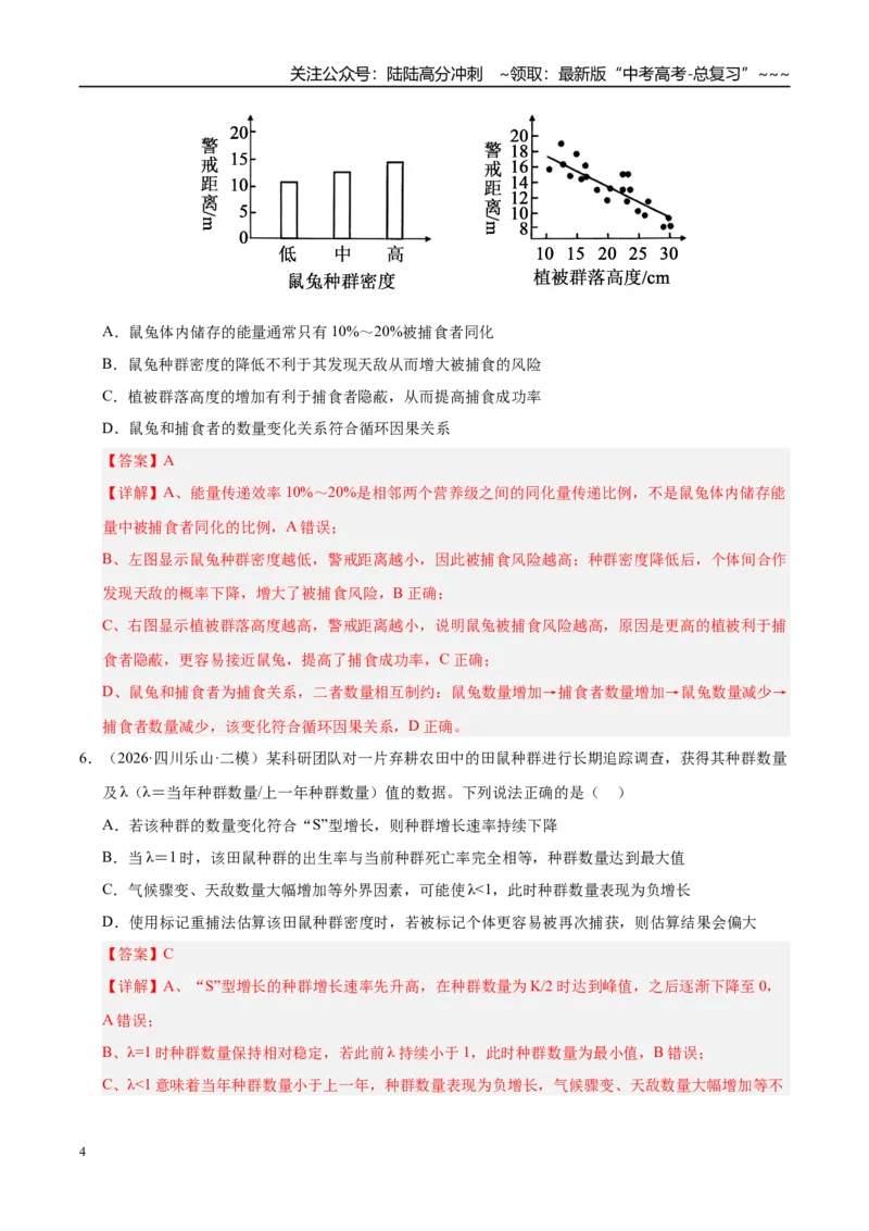 《专题07生物与环境（2大考点）（教师版）_06-生物-高考总复习_专项复习_2026年-生物高考专项复习_2026年高考生物二模试题分类汇编（四川专用）-G282_2026版》第4页预览
