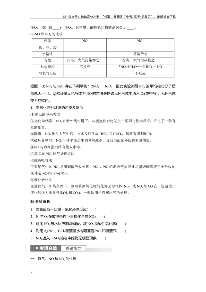 《第5章第25讲　氮及其氧化物　硝酸_05-化学-高考总复习_一轮复习_2024年_2024高考化学大一轮复习课件讲义新人教版知识总结_2024年高考化学一轮复习讲义（新人教新高考版）_大一轮复习讲义》第2页预览