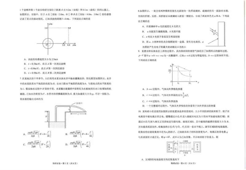 《云南师大附中2026届高考适应性月考卷（十）物理+答案_2024-2027高三（6-6月题库）_2026年06月高三试卷_260601云南师大附中2026届高考适应性月考卷（十）（全科）》第2页预览